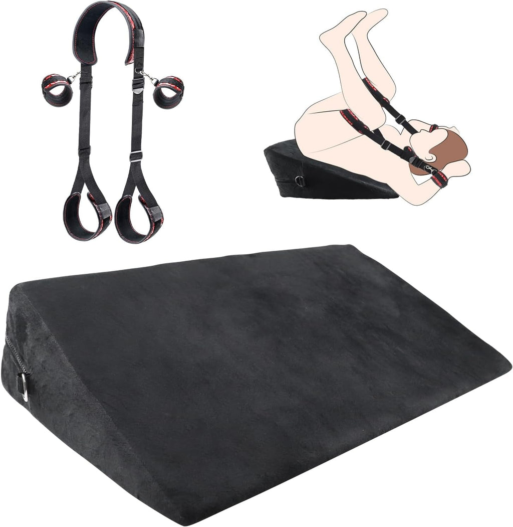 ElevaBond BDSM Positioning Wedge Pillow Set with Straps & Harness