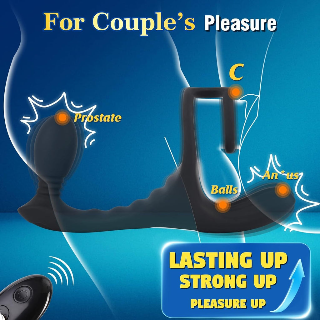 PulseCoreX Prostate Massager Cock Ring 7 Modes Remote Waterproof