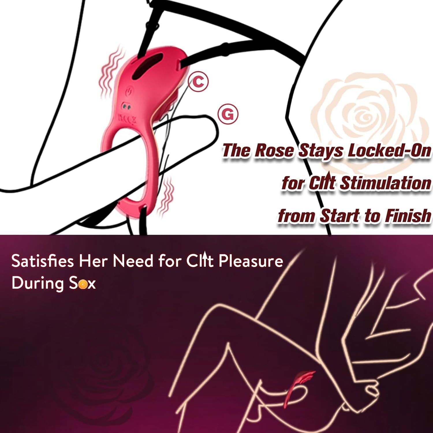BloomControl Wearable Cock Ring Clit Stimulator App Remote