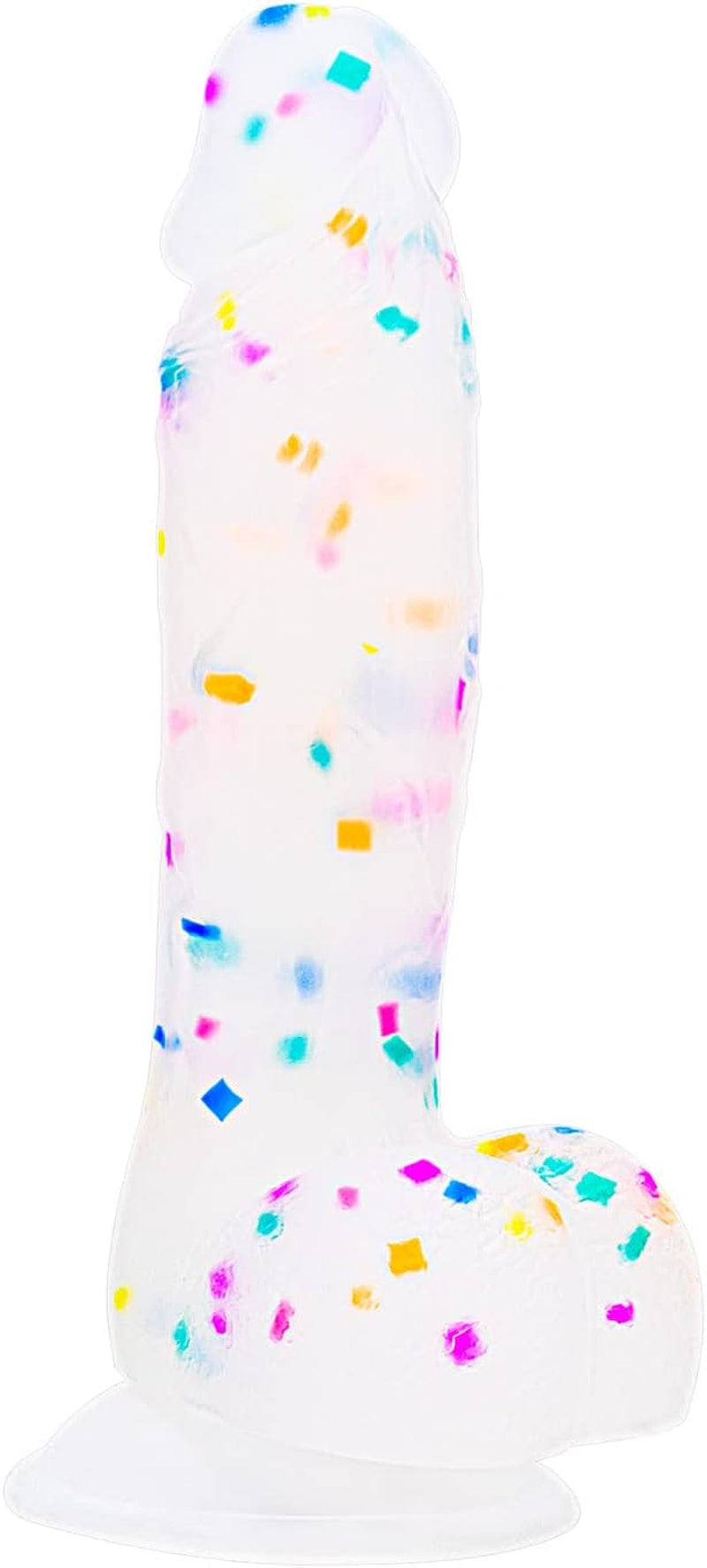 CrystalTone 7.6” Confetti Silicone Dildo Suction Cup Beginner