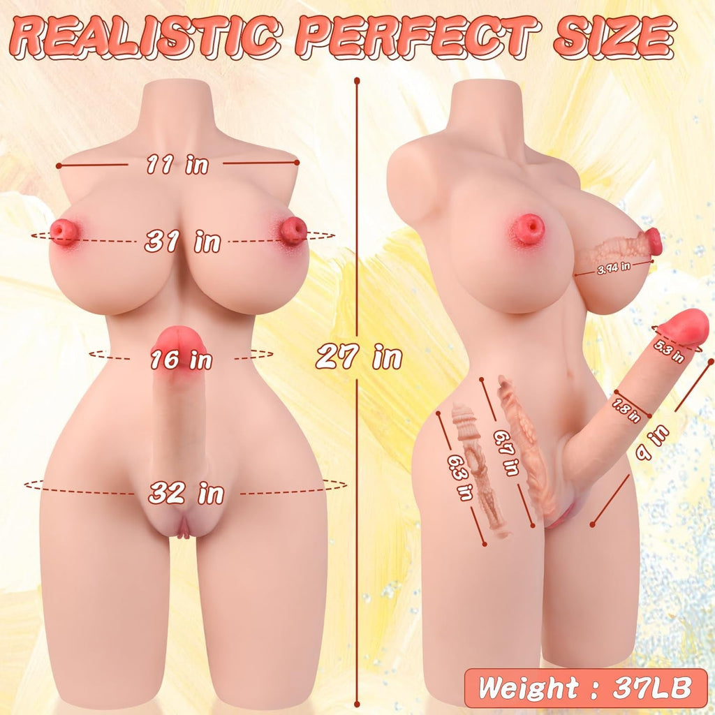 CleoniX 37lb Transgender Sex Doll Torso 5-in-1 TPE