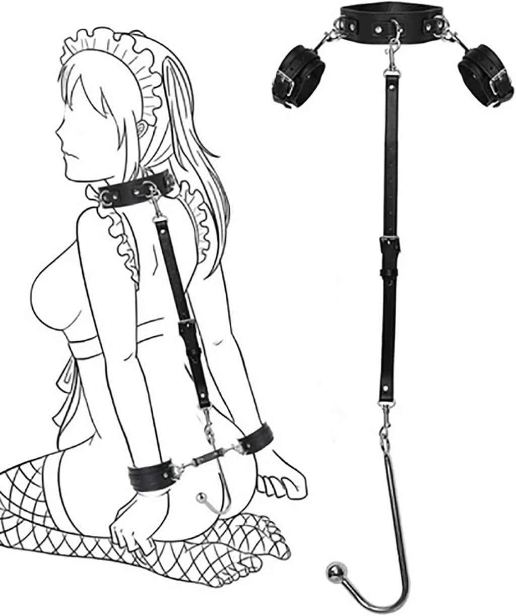 DominusHook Anal Hook BDSM Restraint Kit Collar Cuffs