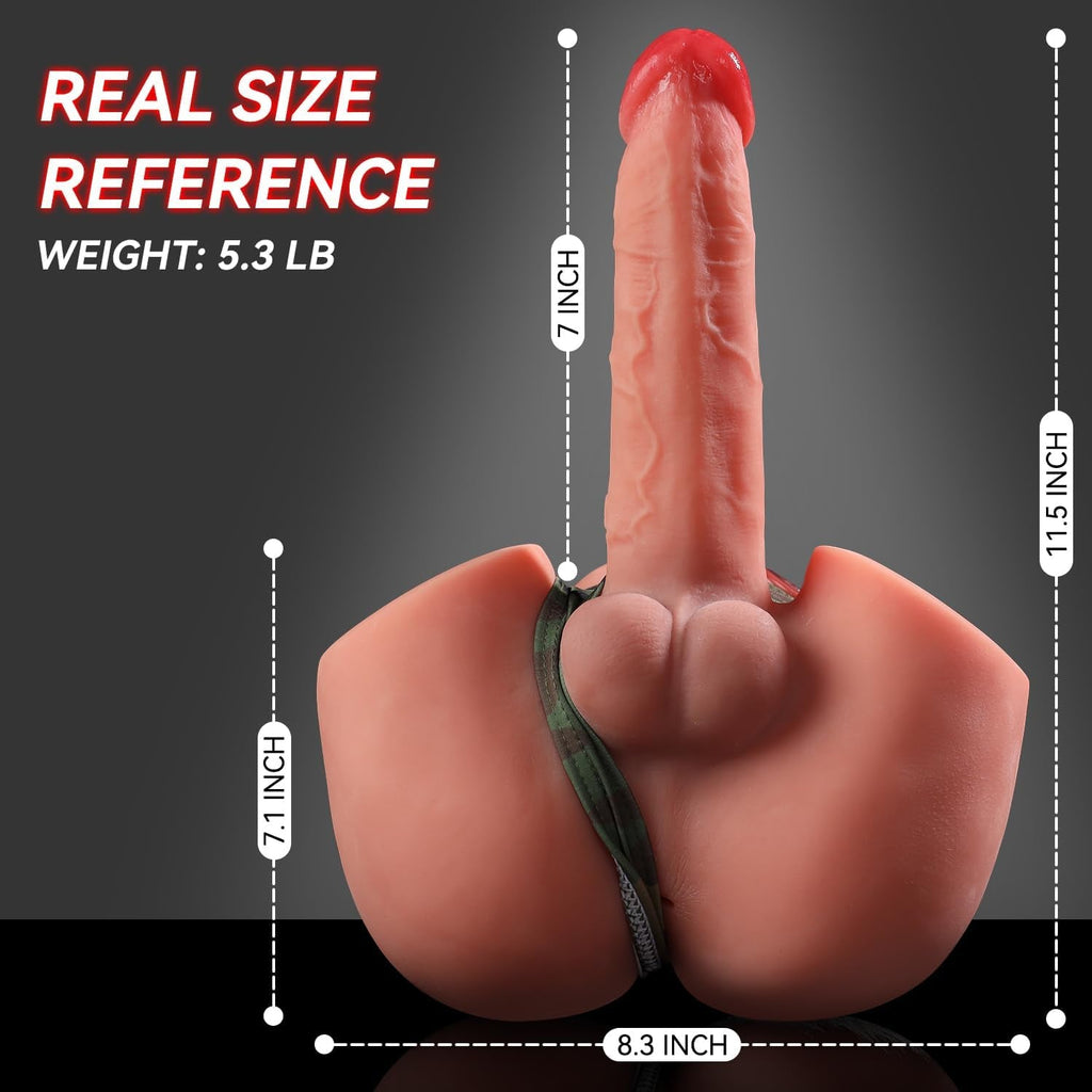 NytheraX Thrusting Vibrating Male Sex Doll Torso 7in