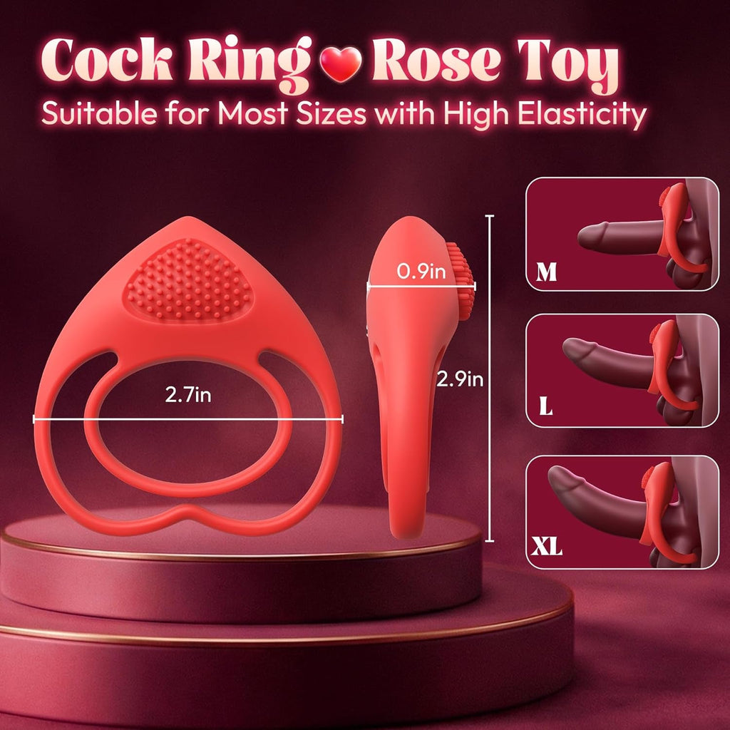 HeartSync Cock Ring Clit Stimulator 9 Modes Silicone
