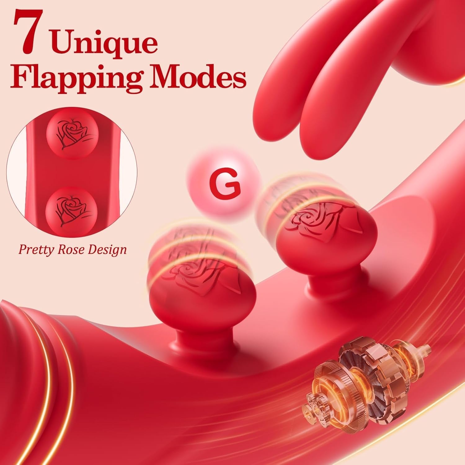 DualRose Rabbit Vibrator 16 Modes Flapping G-Spot Clit Toy