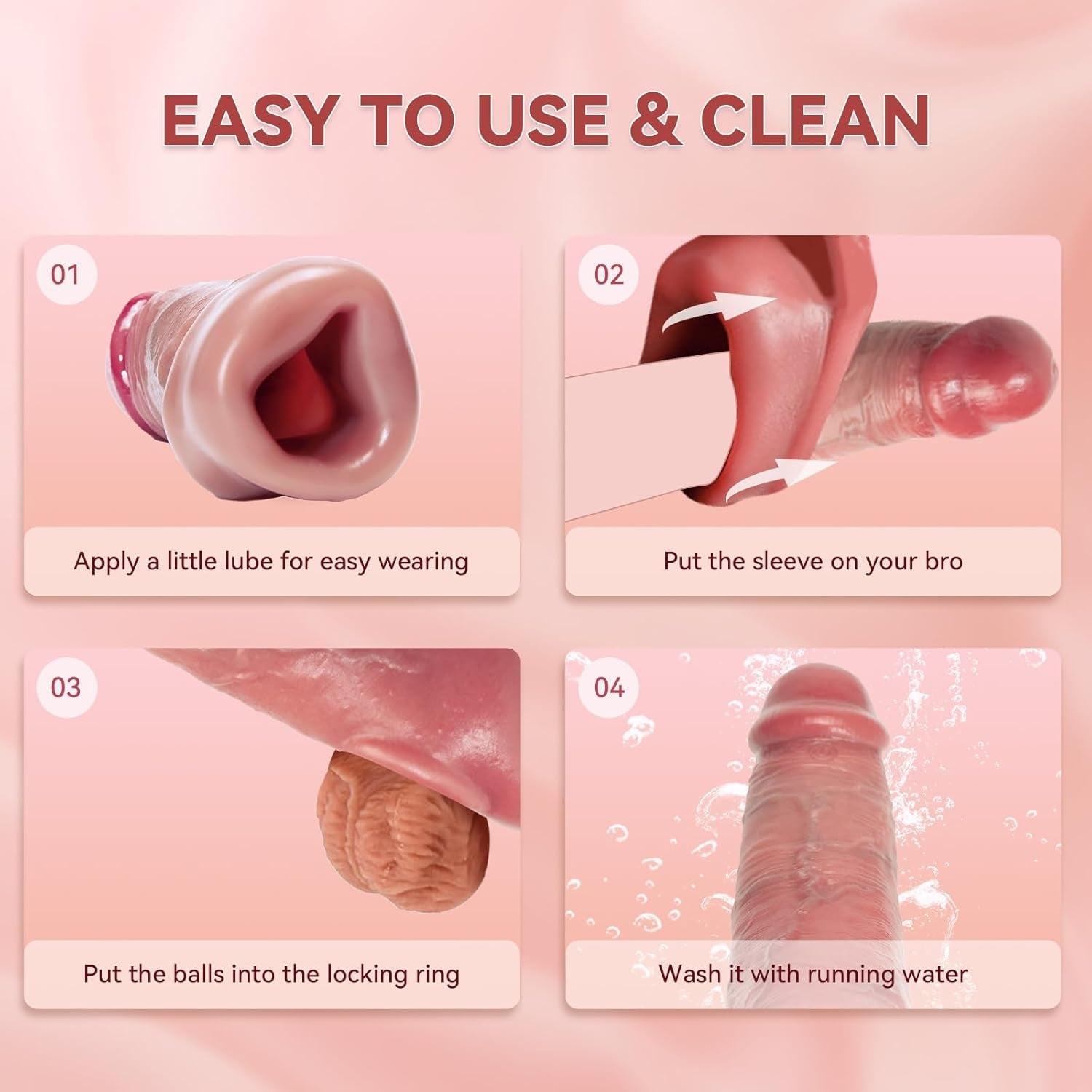 VenoPulse Vibrating Penis Sleeve 10 Modes Girth Enhancer