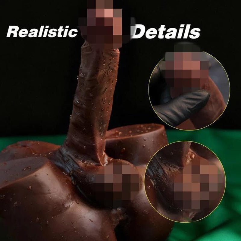 ObsidianFlex Black Male Sex Doll Torso 6.3in Dildo 9.7LB