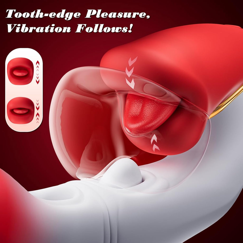 DualFlare Dildo Vibrator 10 Flapping 10 Licking Modes