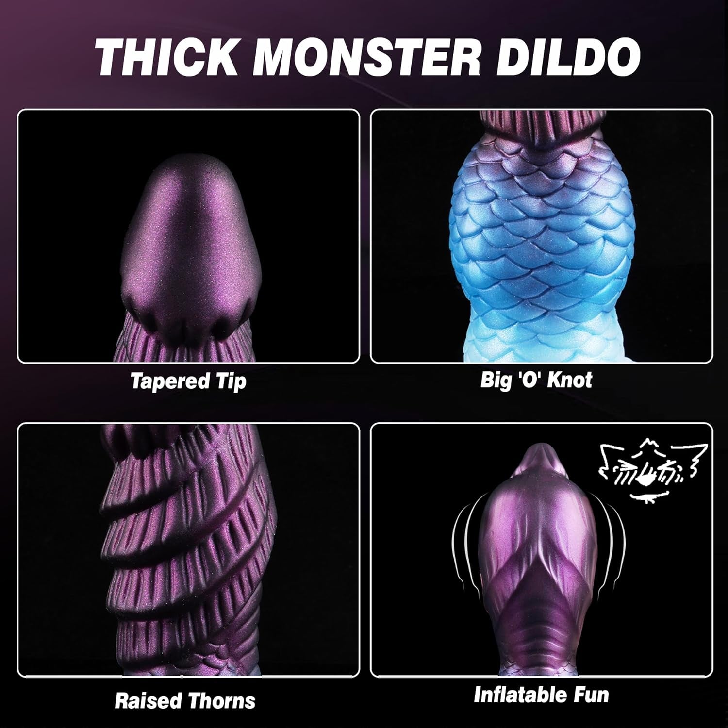 AeroKnot Inflatable Knot Dildo Adjustable Thick Suction Cup