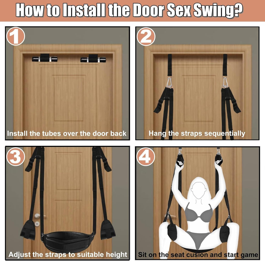 AcryluX Door Sex Swing with PU Cushion 300lb