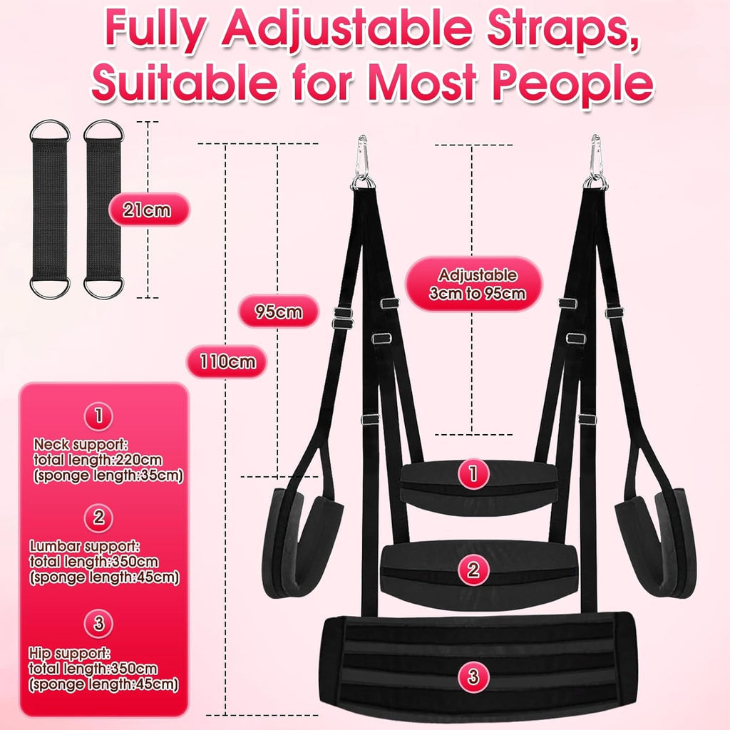 StratavaX Heavy Duty Sex Swing 500lb Adjustable