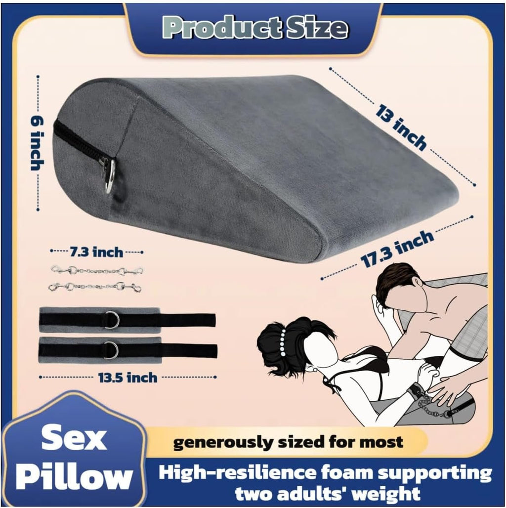 StealthBond Foam Sex Pillow with Handcuffs Support Set