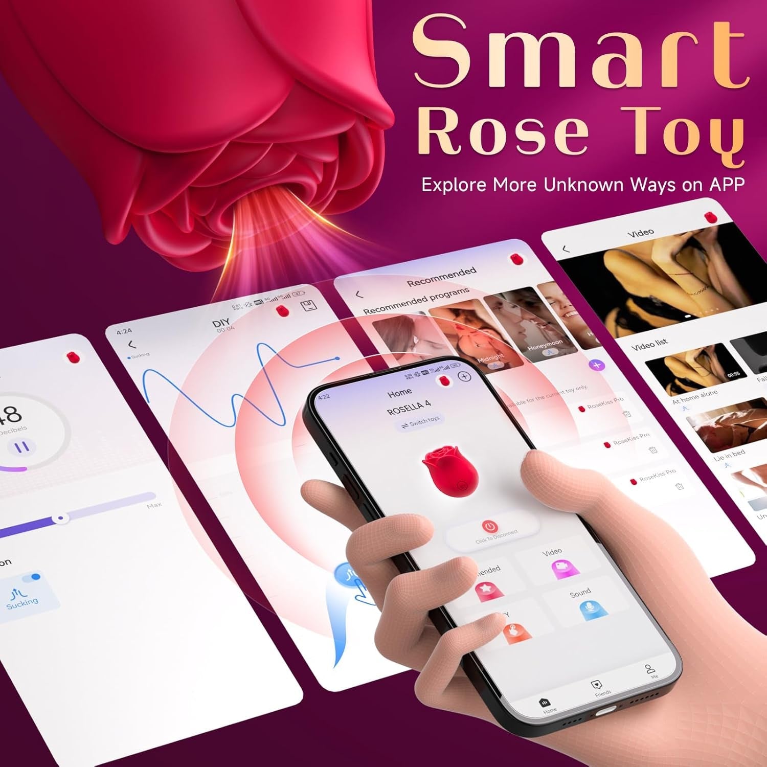 SerevynX Rose Clit Sucker 10 Modes App Waterproof Quiet