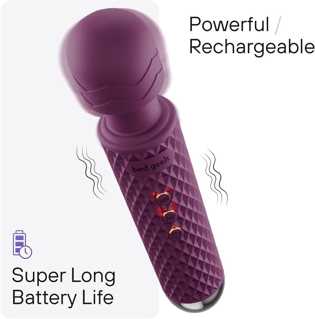 PrismFlex Wand Vibrator 20 Patterns 8 Speeds Rechargeable