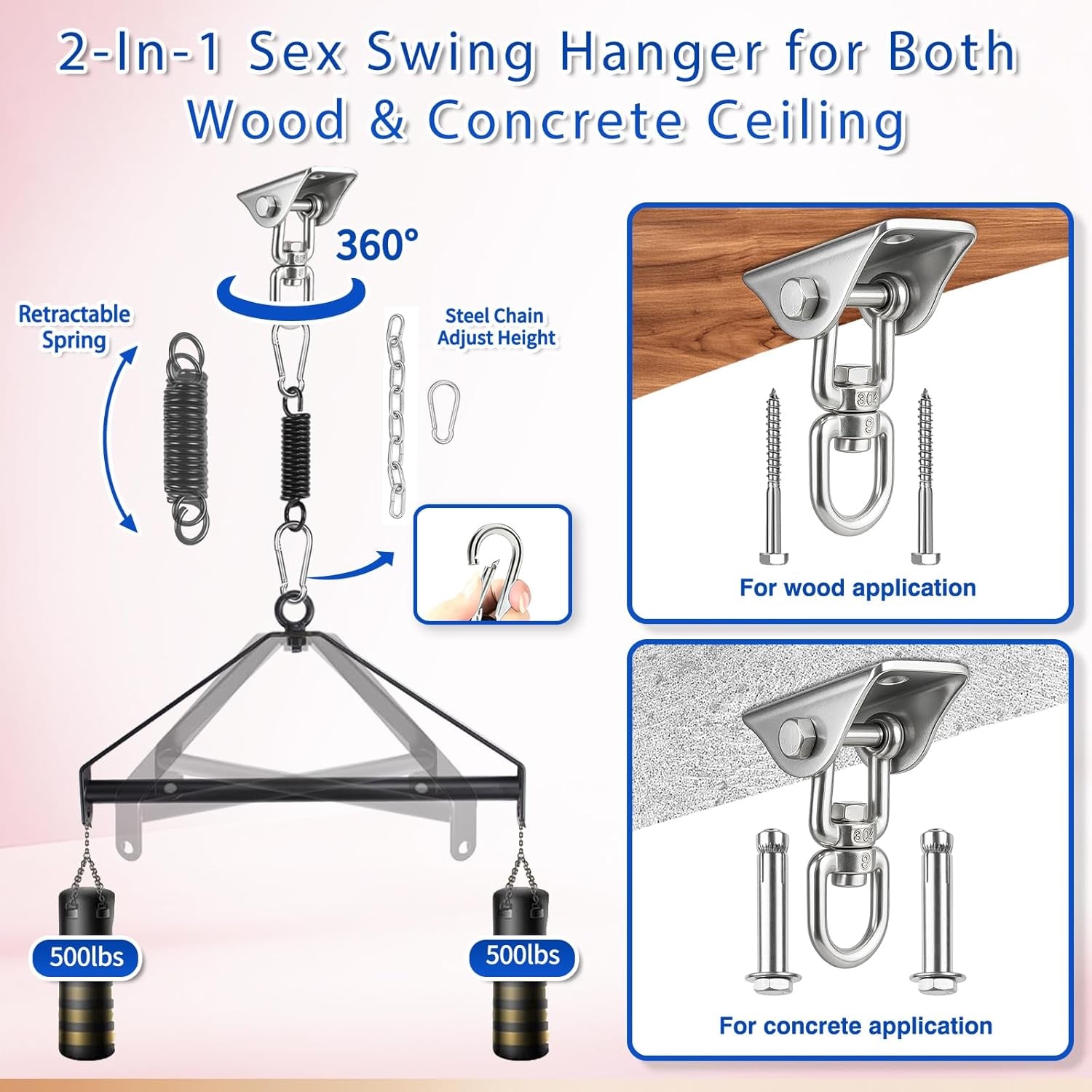 OrbitLux 360° Adjustable Ceiling Sex Swing