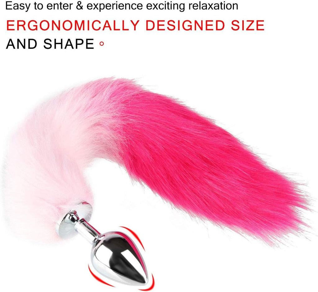 VelvetVixen Fox Tail Butt Plug Pink M