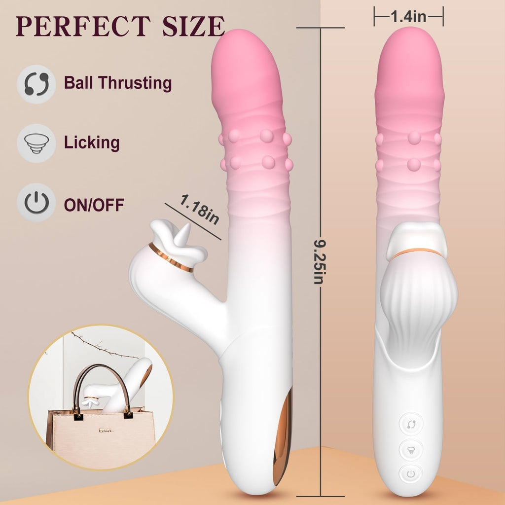 OrvexaBead Thrusting Licking Bead Vibrator 3-in-1 G-Spot Toy