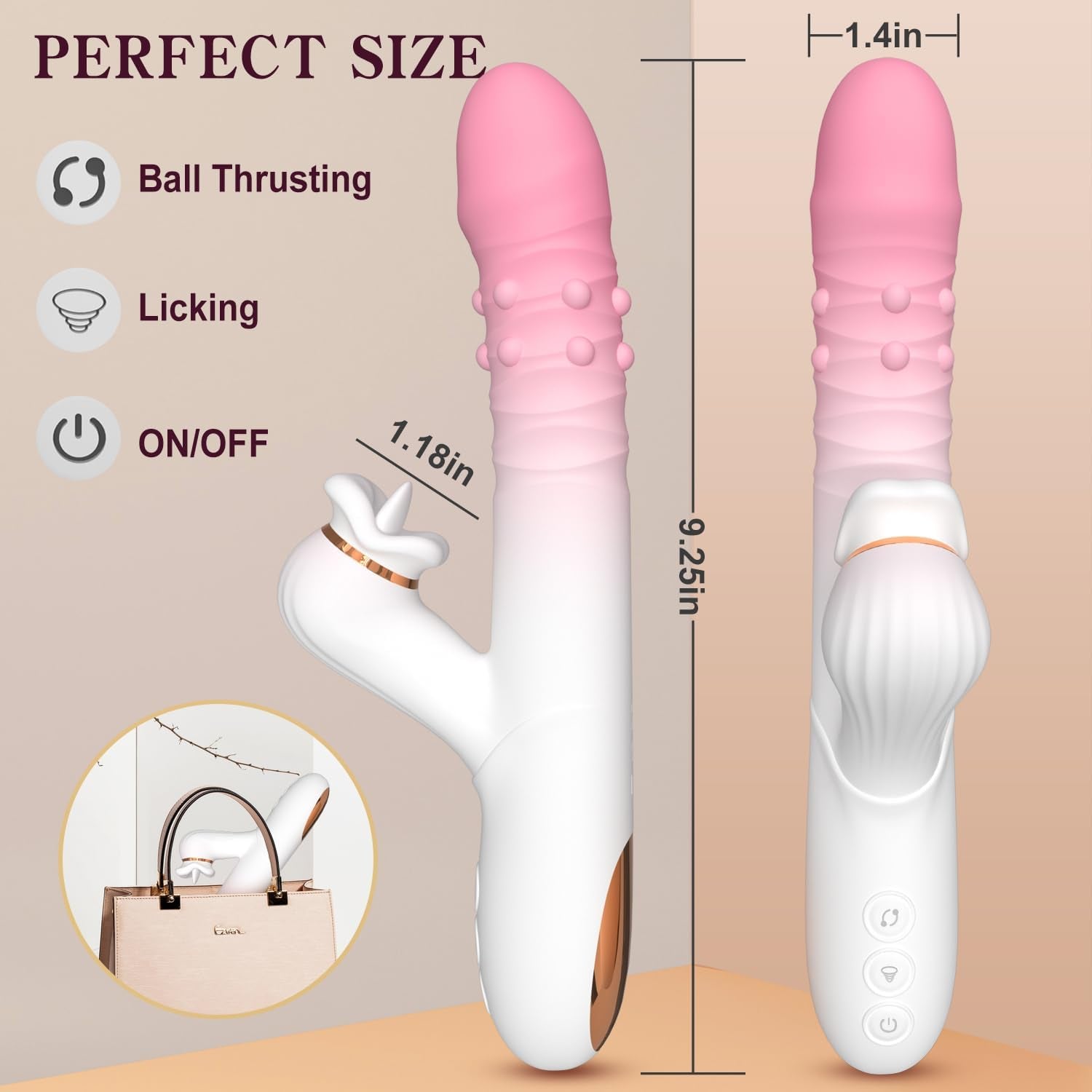 OrvexaBead Thrusting Licking Bead Vibrator 3-in-1 G-Spot Toy