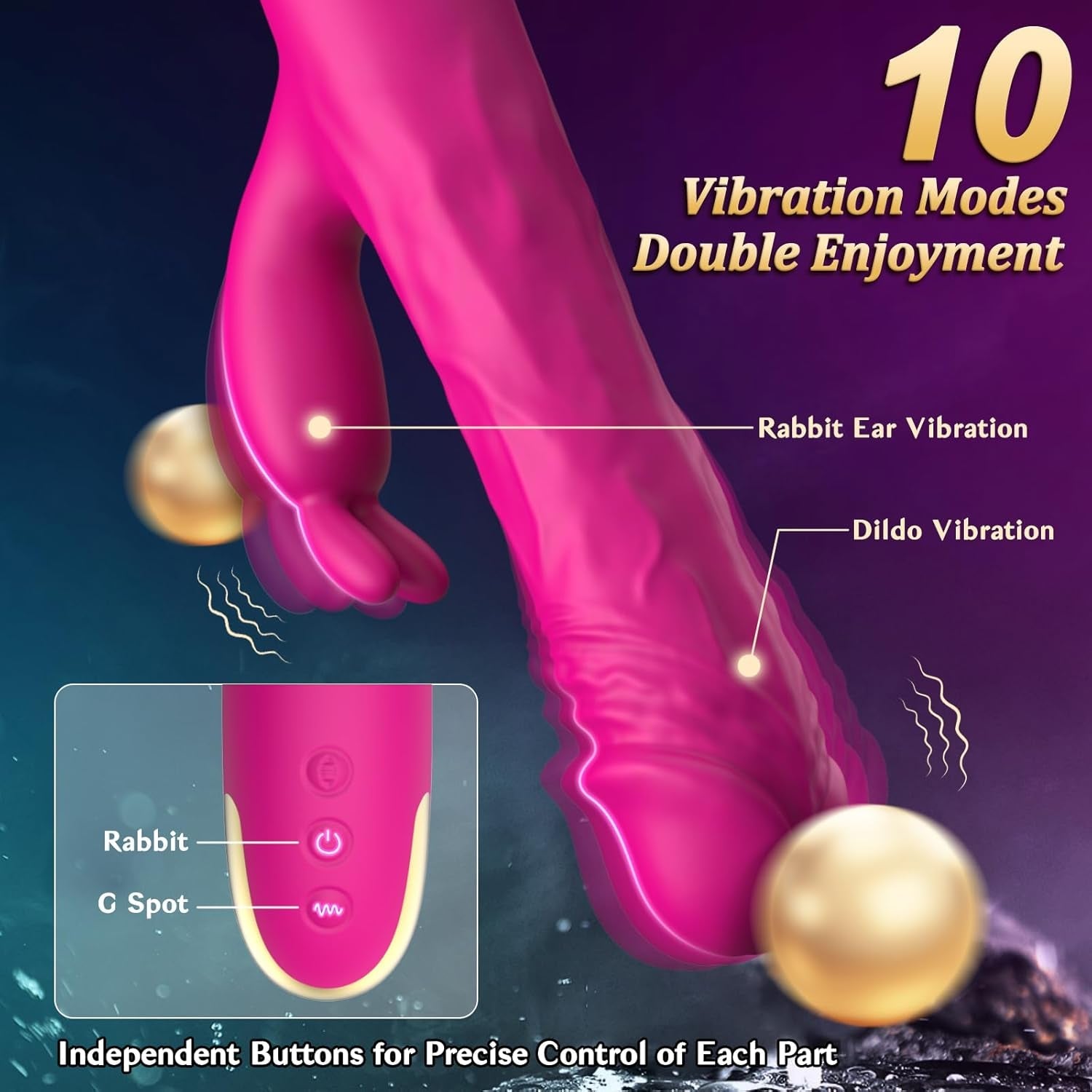 BlushCore Thrusting Rabbit Vibrator 5 Thrust 10 Modes Waterproof