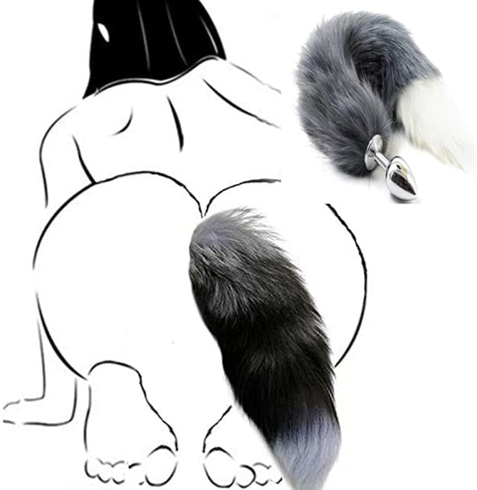 SilverFrost Small Steel Tail Butt Plug Gray White