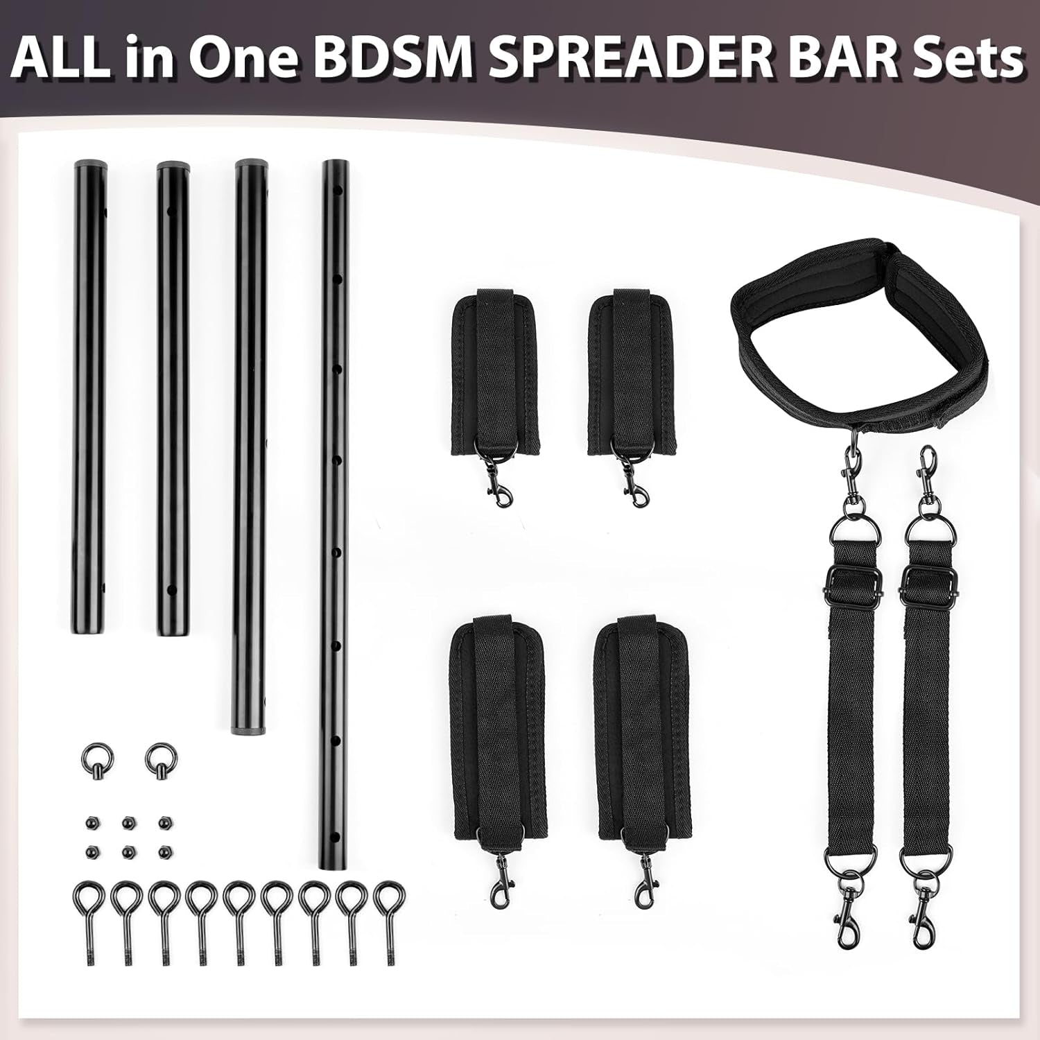 FeatherLock Feather Cuff Spreader Bar BDSM Kit