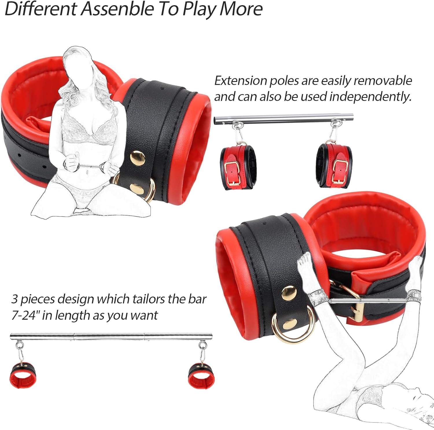 CrimsonSteel Red Stainless Steel Spreader Bar Kit
