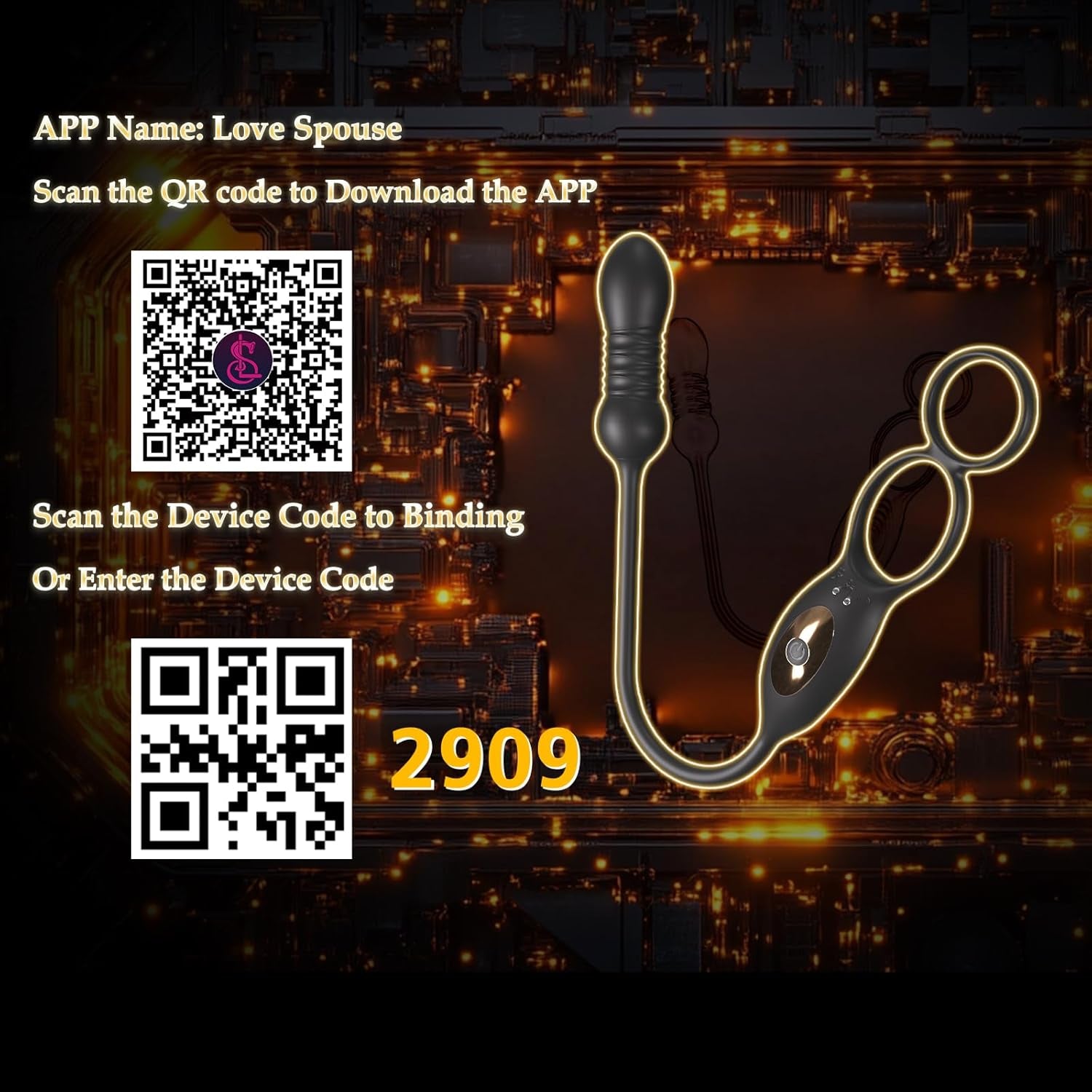 QuadThrust Thrusting Prostate Massager Cock Ring App Remote 9 Modes