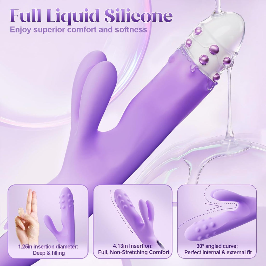 OrbitBead 360° Beads Thrusting Rabbit Vibrator 10 Modes Silicone