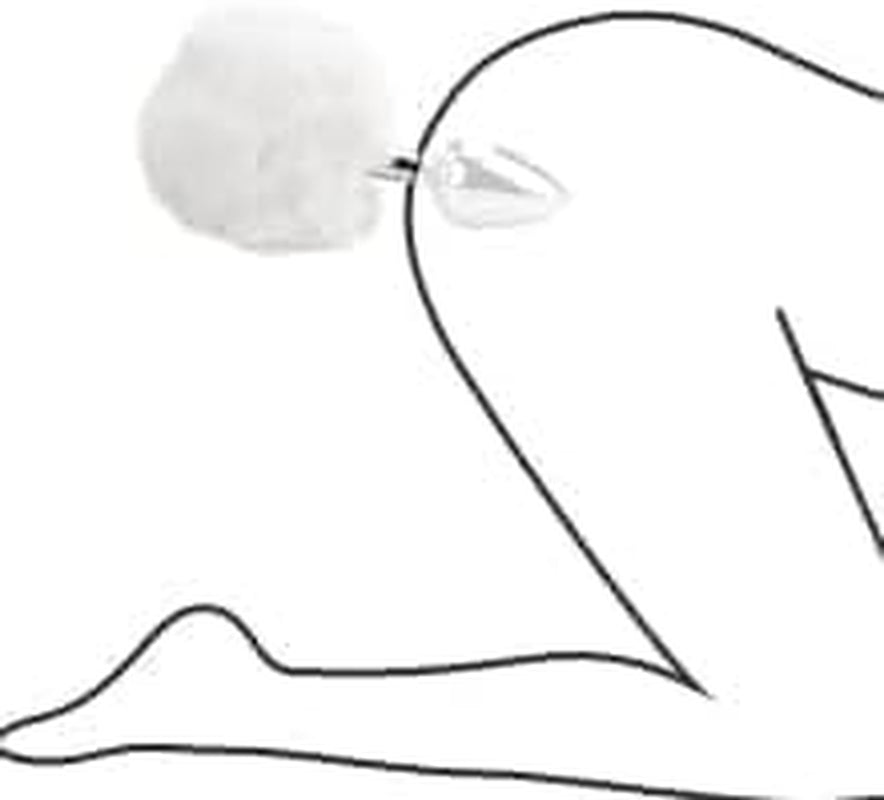 SnowBunny Small Bunny Tail Steel Butt Plug White