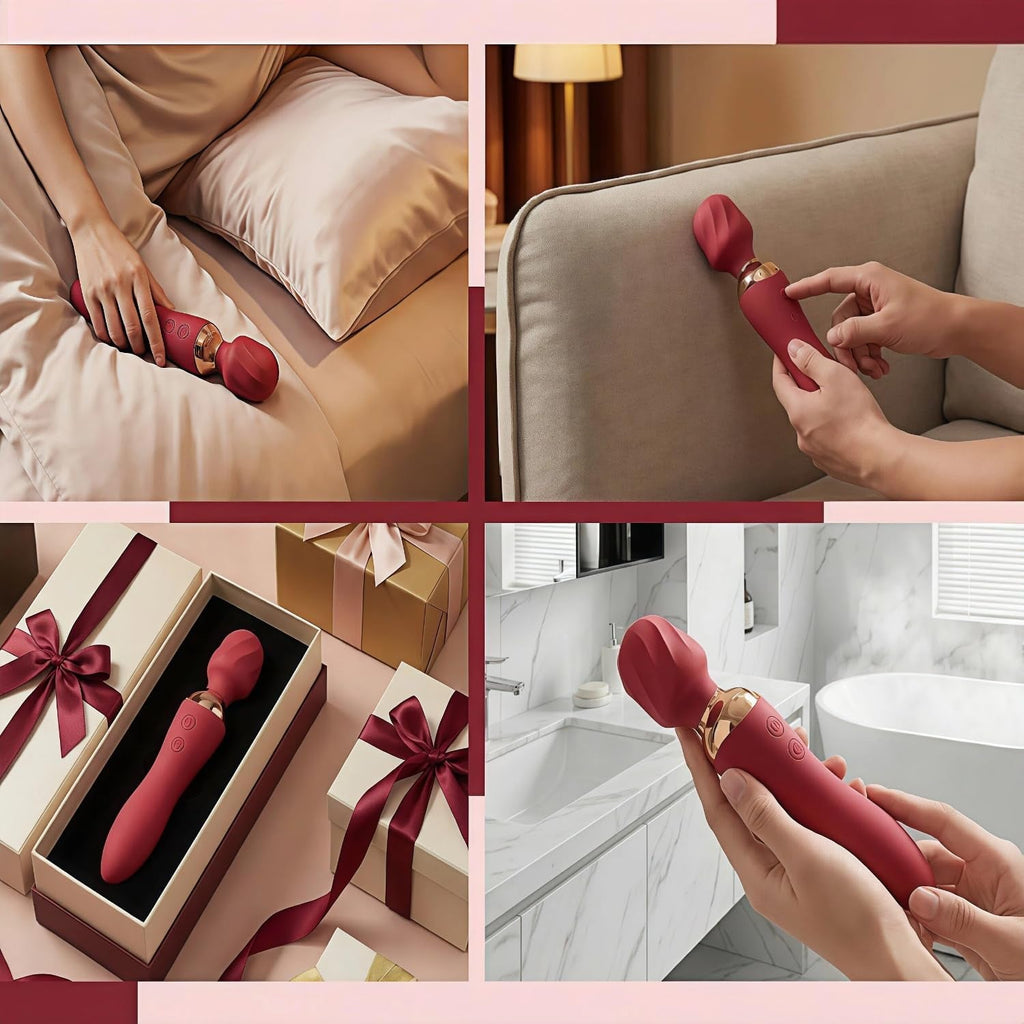 VortexDuo 2-in-1 Wand Vibrator Dual Motor 12 Speeds Waterproof