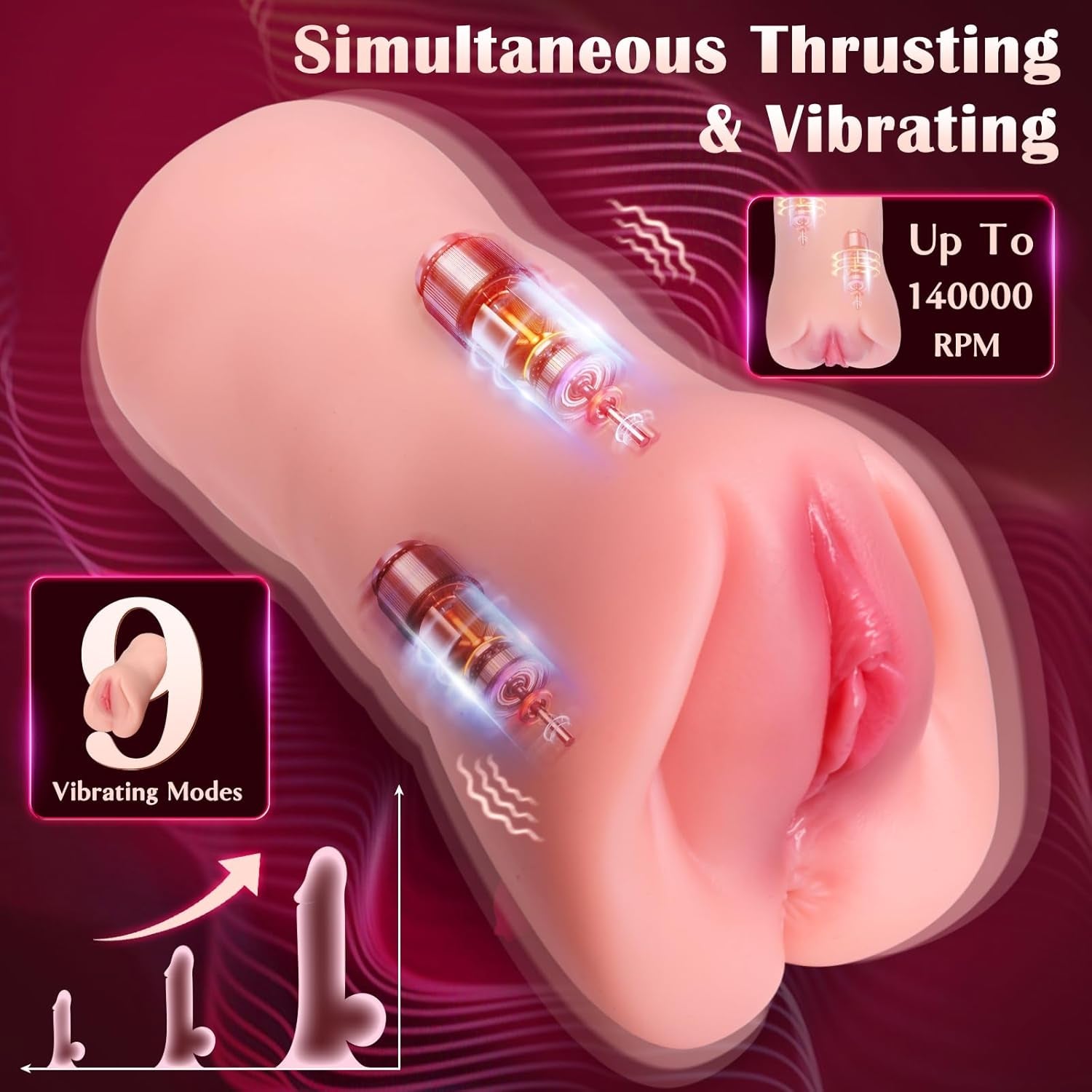 SyncPulse App-Controlled Thrusting Pocket Pussy 9 Modes