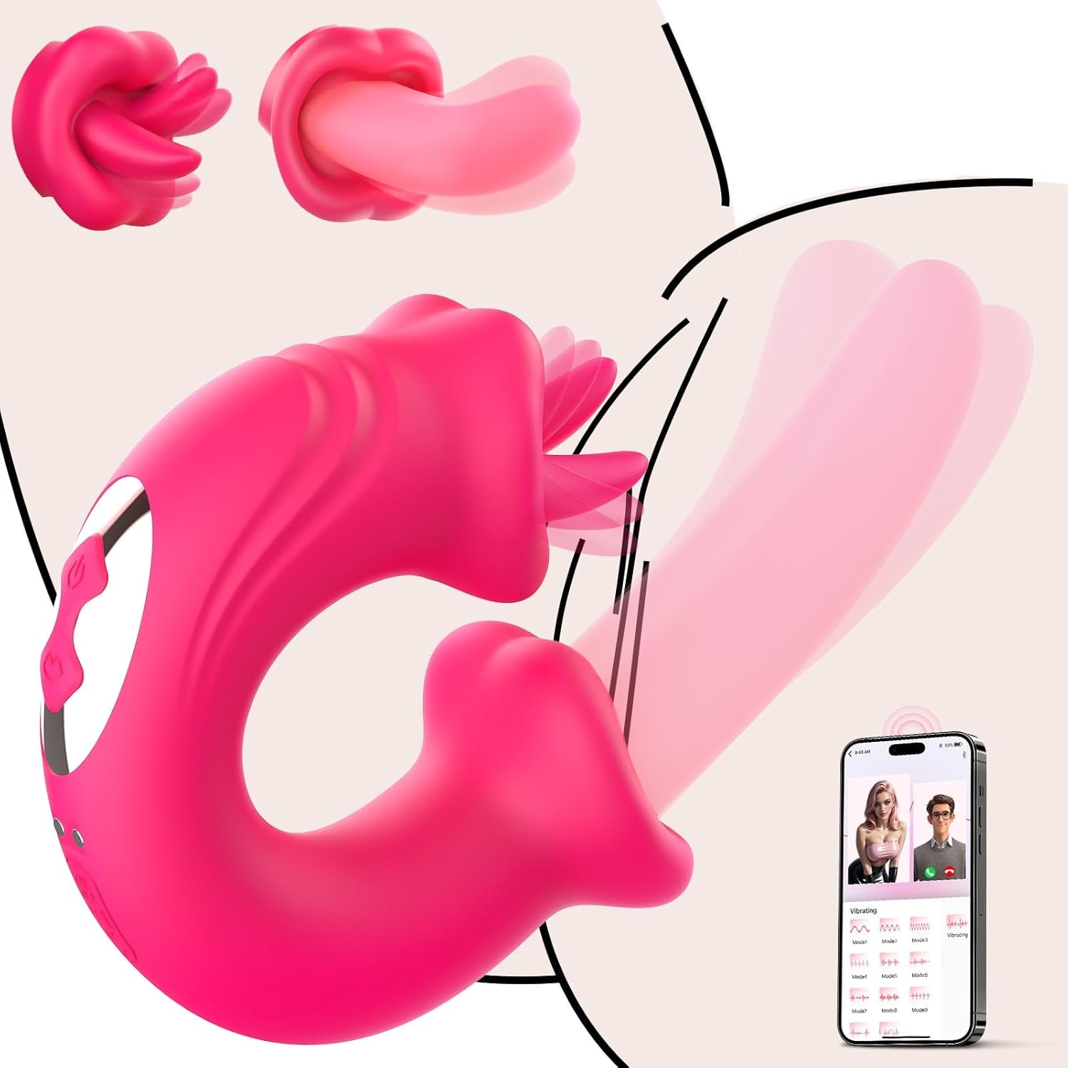 LunexaSync App Tongue Vibrator 20 Modes G-Spot Clit Toy
