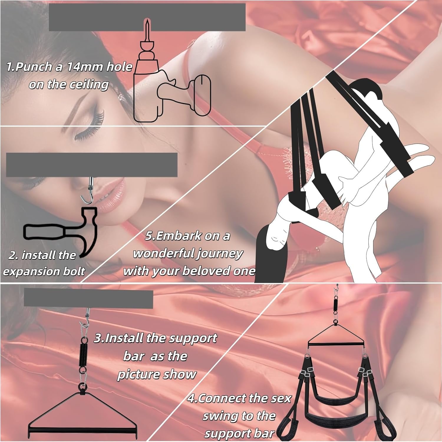 AerialisX 180° Spinning Sex Swing 800lb Ceiling
