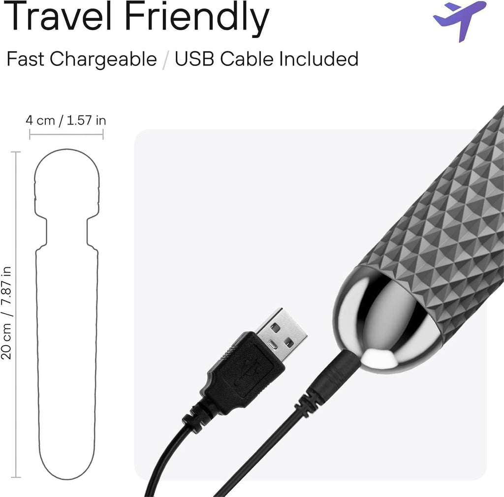 PrismWave Wand Vibrator 20 Patterns 8 Speeds Rechargeable