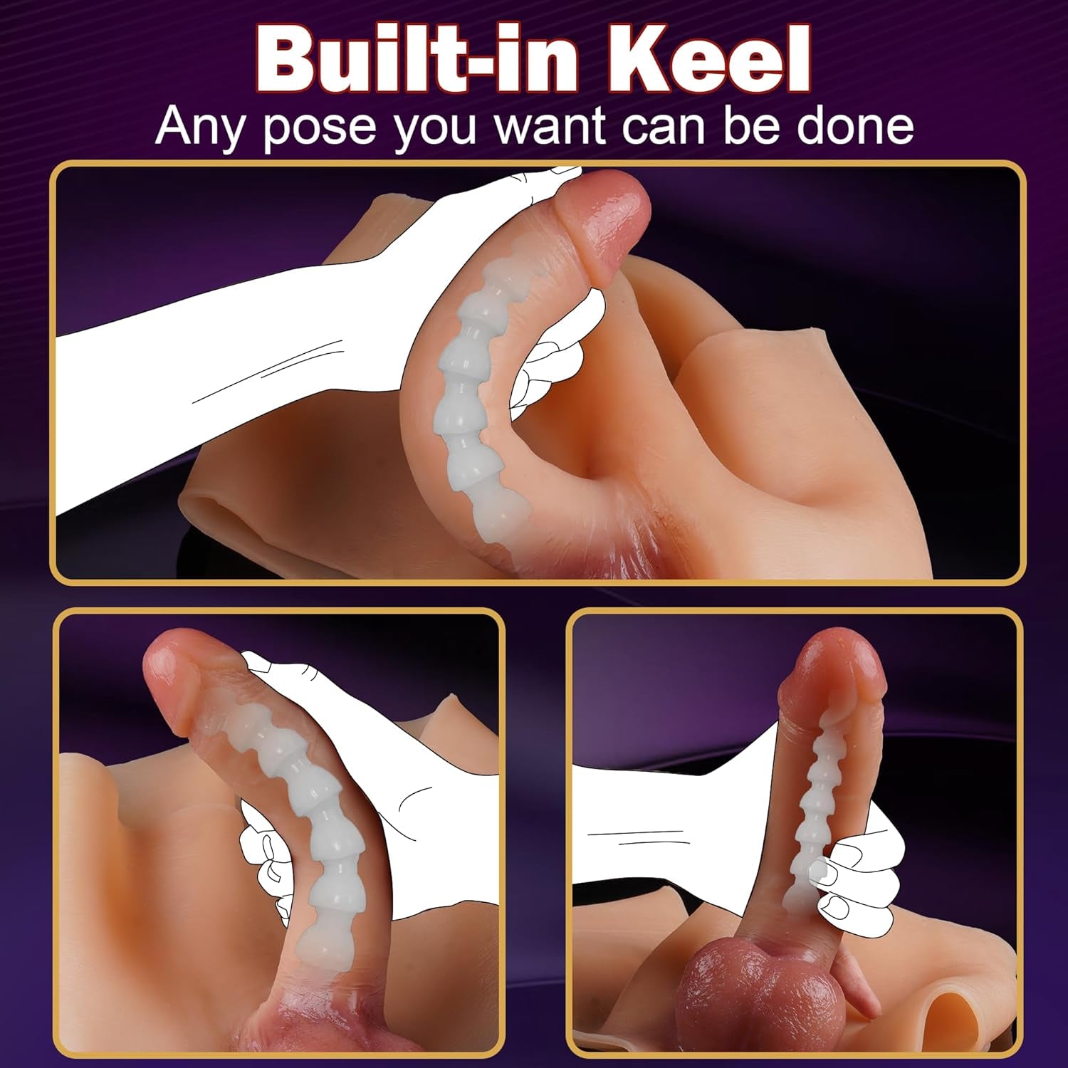 FlexSkin Strapless Silicone Dildo Panties 7 Inch