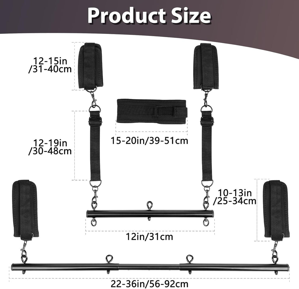 FeatherLock Feather Cuff Spreader Bar BDSM Kit