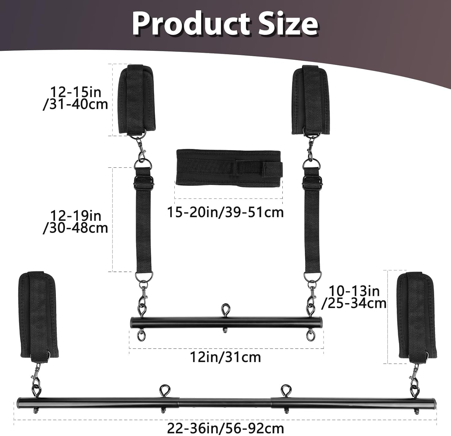 FeatherLock Feather Cuff Spreader Bar BDSM Kit