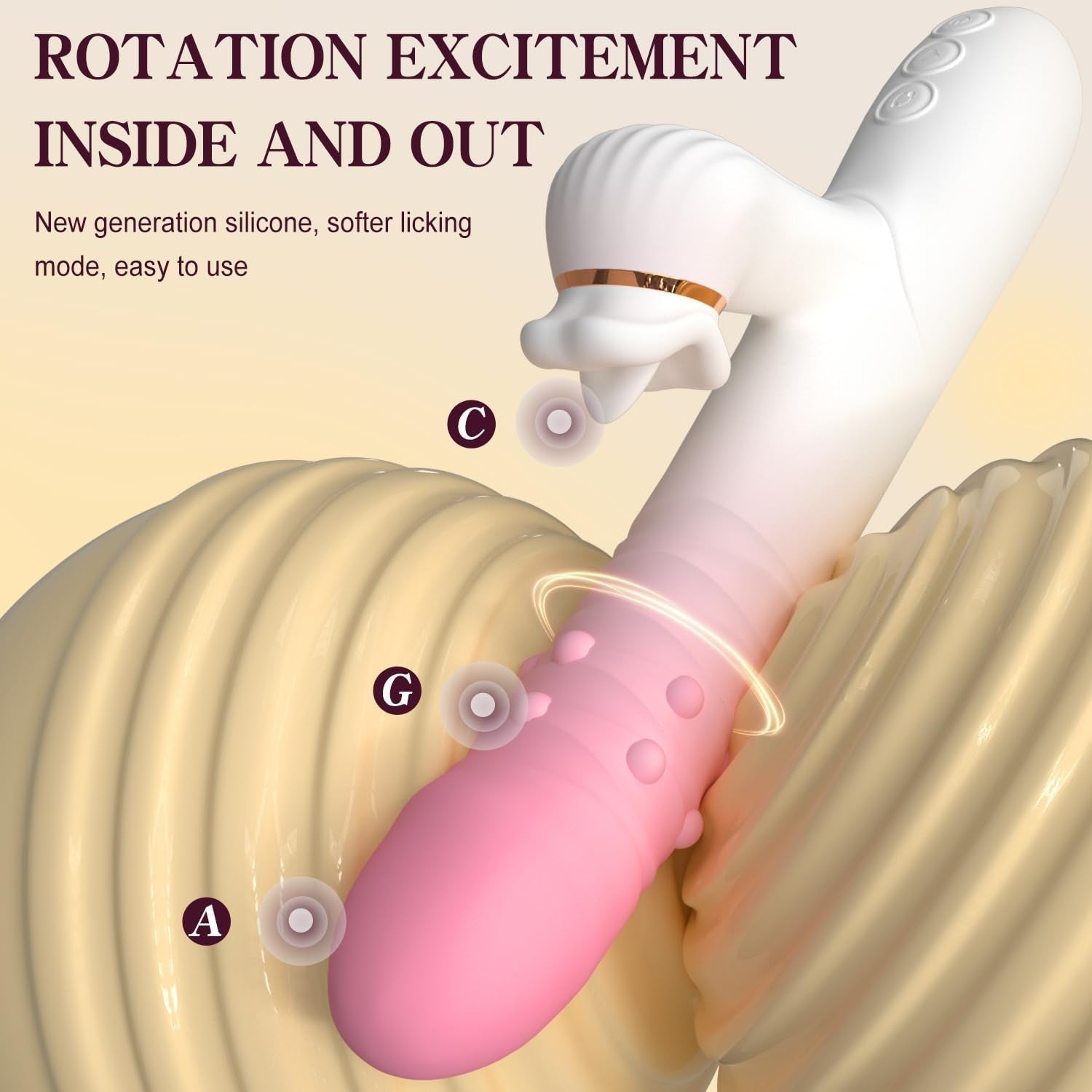 OrvexaBead Thrusting Licking Bead Vibrator 3-in-1 G-Spot Toy