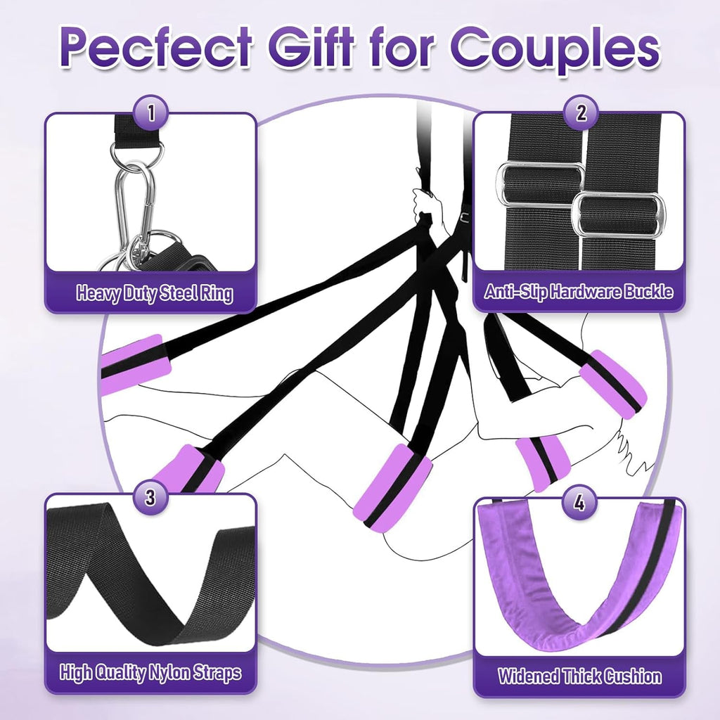 VioletBond Purple BDSM Sex Swing Adjustable