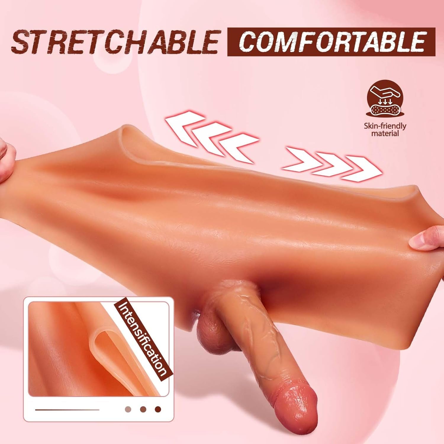 VeloxFit 7.3 Inch Strapless Silicone Panty Dildo
