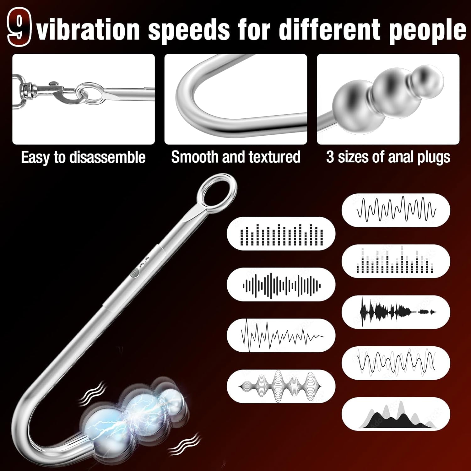 SubControl Vibrating Anal Hook Neck Wrist Bondage Kit