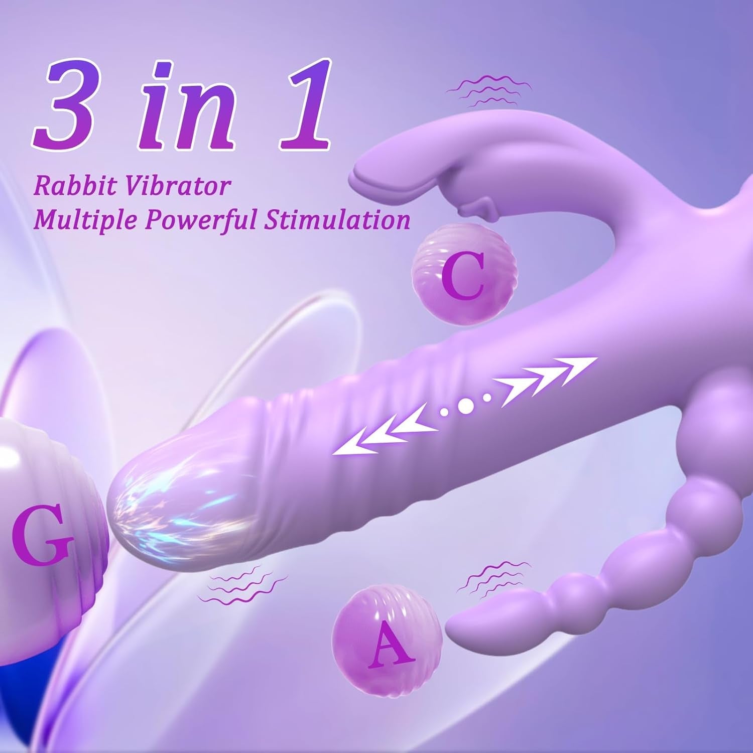 TriVantaX Rabbit Thruster 7 Speeds 7 Modes Waterproof Silicone