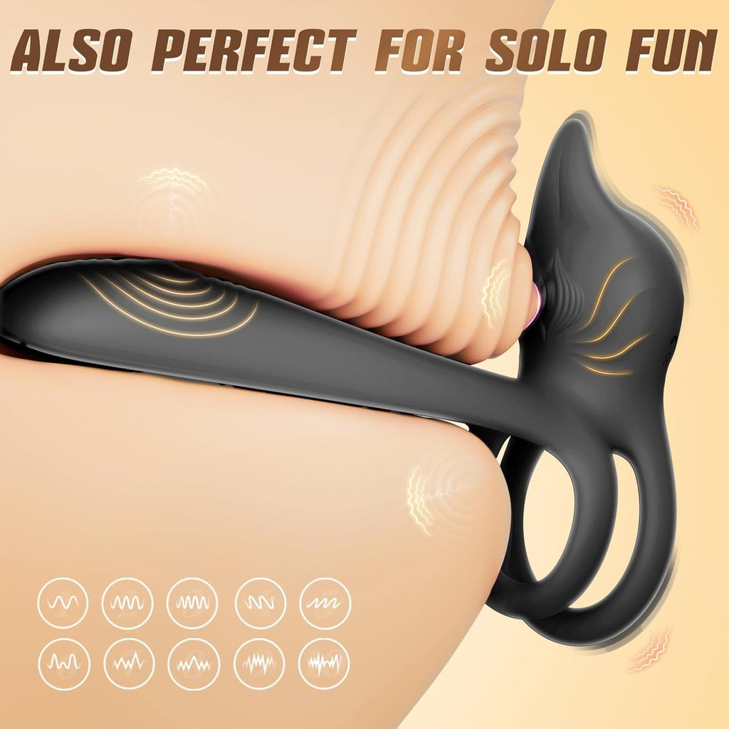 NoirPetal Cock Ring Rose Clit Stimulator G-Spot Sleeve