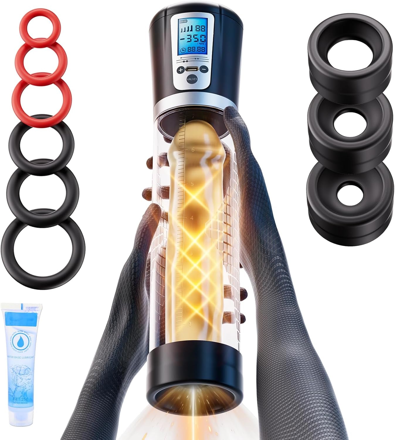 EnduroVac Electric Penis Pump with LED & Rings