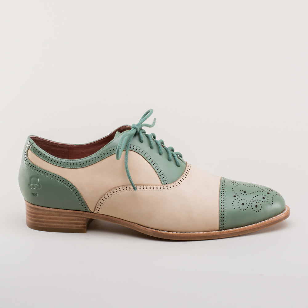 Dandy Men's Vintage Cap Toe Oxfords (Sage/Buff)