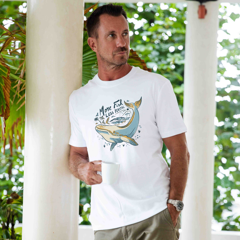 Camiseta Hawaiana Para Hombre Save Our Seas Cuello Redondo 100% Algodón
