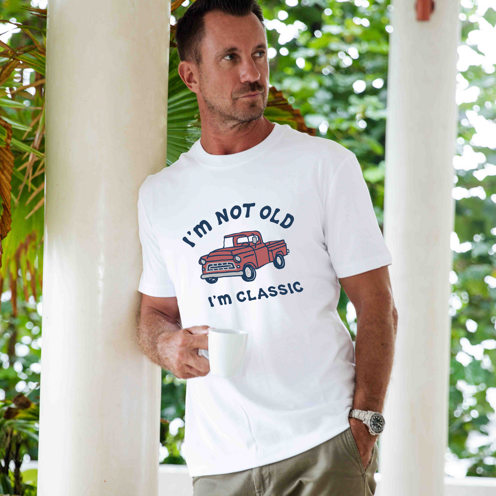 Camiseta Hawaiana para Hombre I'm Classic Cuello Redondo 100% Algodón - BLANCA