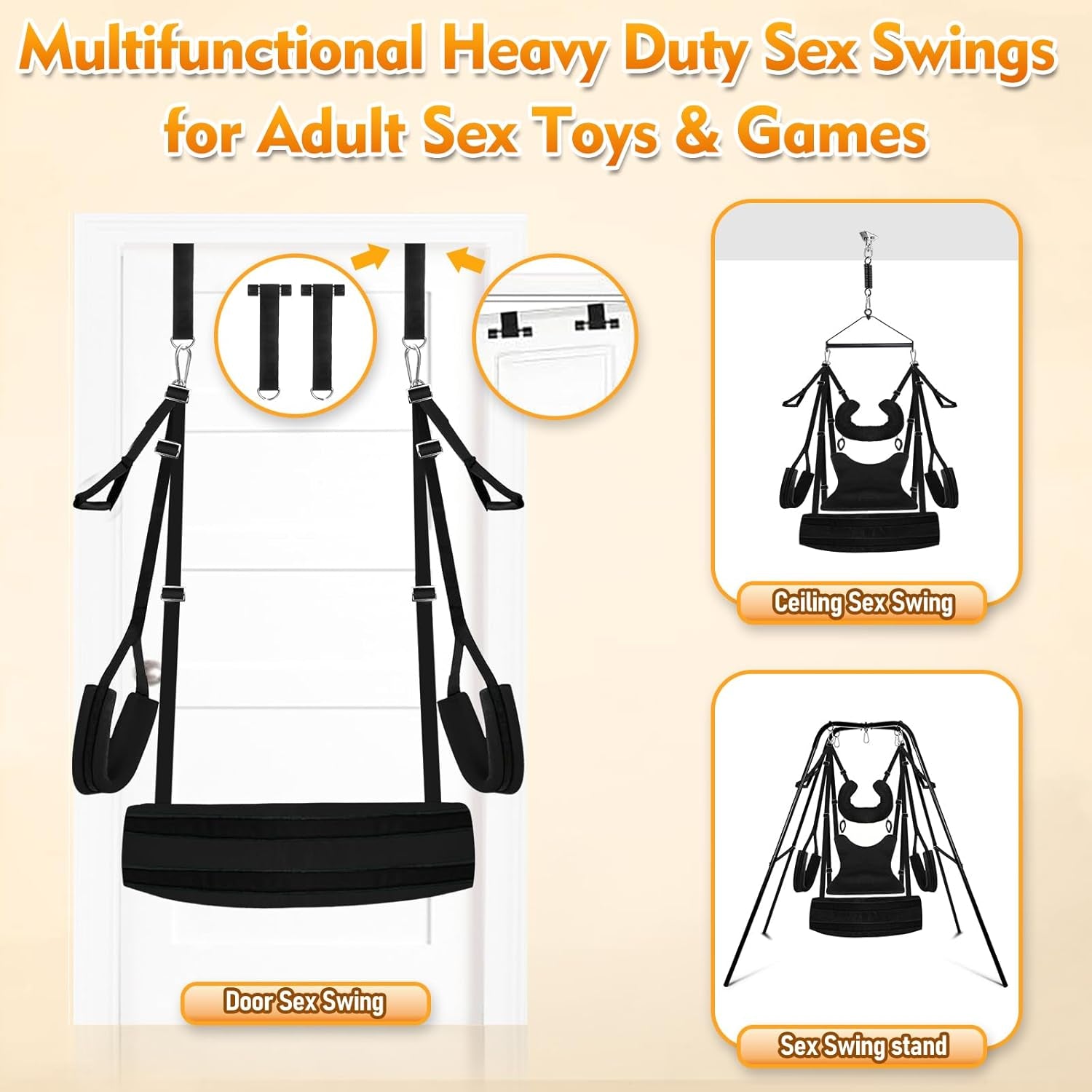 ComfortBond Adjustable BDSM Door Swing with Padding