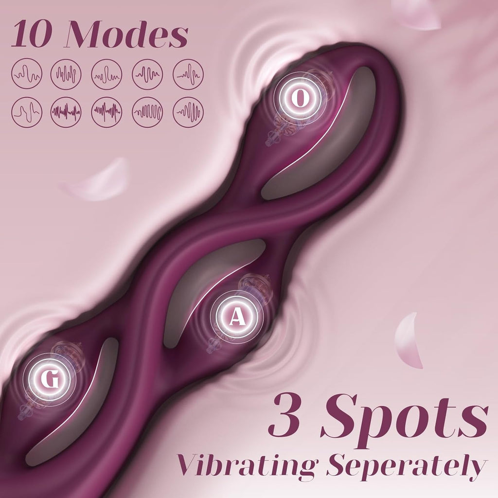 TriCurve Triple Stimulation G-Spot Wand Vibrator 10 Modes
