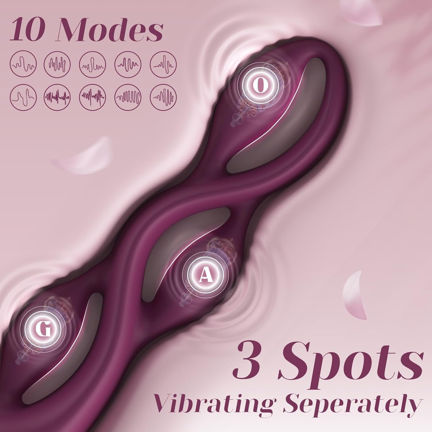 TriCurve Triple Stimulation G-Spot Wand Vibrator 10 Modes